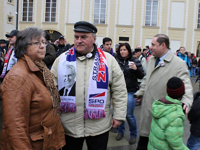 Prezidentské inaugurace se zúčastnila i řada Zemanových příznivců z jihu Čech.