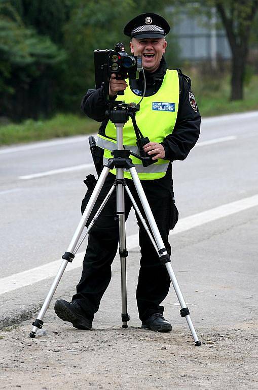 Městští policisté měřili 1. října rychlost U Hvízdala v Českých Budějovicích.