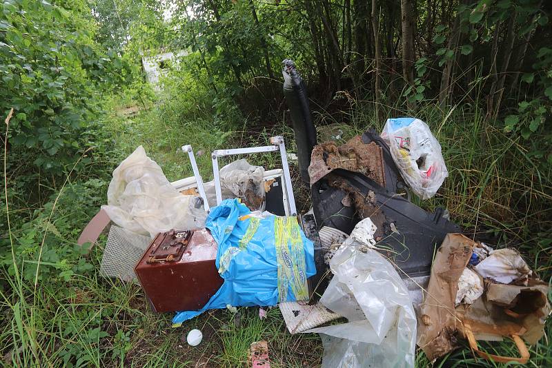 Vymlácený areál skleníků s tunami odpadků, šrot, vraky. I to jsou Budějovice.