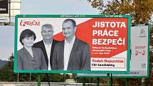 Předvolební billboard KSČM. Známka odborníka na marketing: 3.