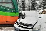 Sníh na jihu Čech způsobil řadu dopravních nehod.
