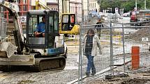 Rekonstrukce Žižkovy ulice v Českých Budějovicích.