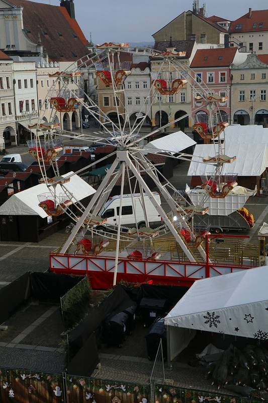 Ruské kolo na vánočním trhu v Českých Budějovicích.
