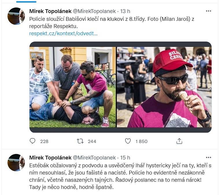 Záběry, jak policisté bez uniforem klečí na klukovi z 8. třídy, sdílel i Mirek Topolánek.