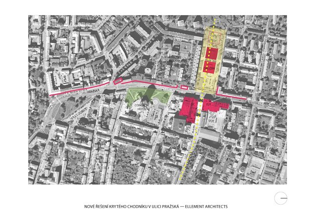 Příští podoba Pražské třídy v Českých Budějovicích podle návrhu architektů ze zlínského studia ellement architects.