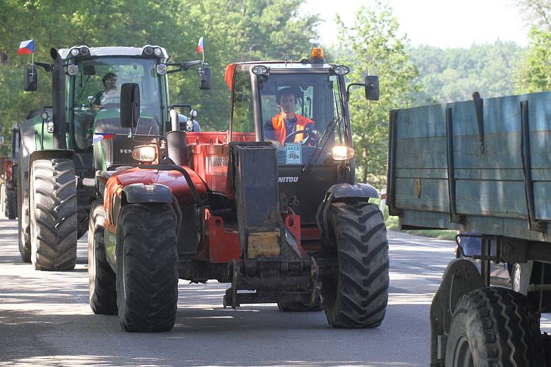 Demonstrace zemědělců na Českobudějovicku