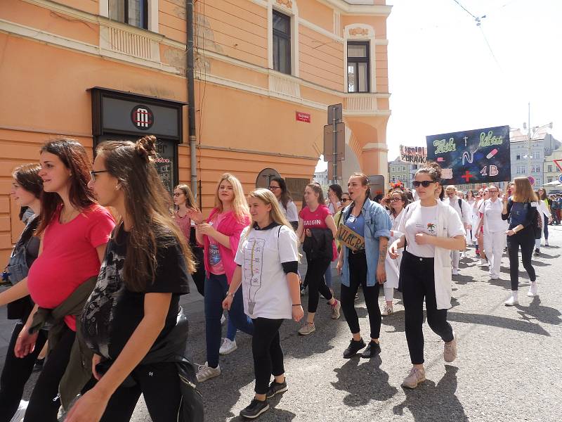 Budějovický majáles vyvrcholil v pátek 24. května tradičním průvodem městem. Studenti ze 17 škol prošli ulicemi centra v maskách. Dav mířil na Sokolský ostrov, kde program pokračoval volbou Krále majálesu. Navečer se zde tradičně koná hudební program.