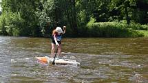 Třetí ročník závodu na paddleboardech na  úseku Vltavy Zlatá Koruna Boršov se konal v sobotu.