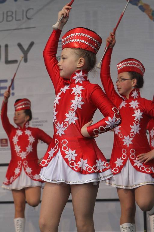 Mezinárodní gymnastické soutěže Eurogym začne v Českých Budějovicích přesně za 101 dní. Na snímku spolek Hlubocké princezny.