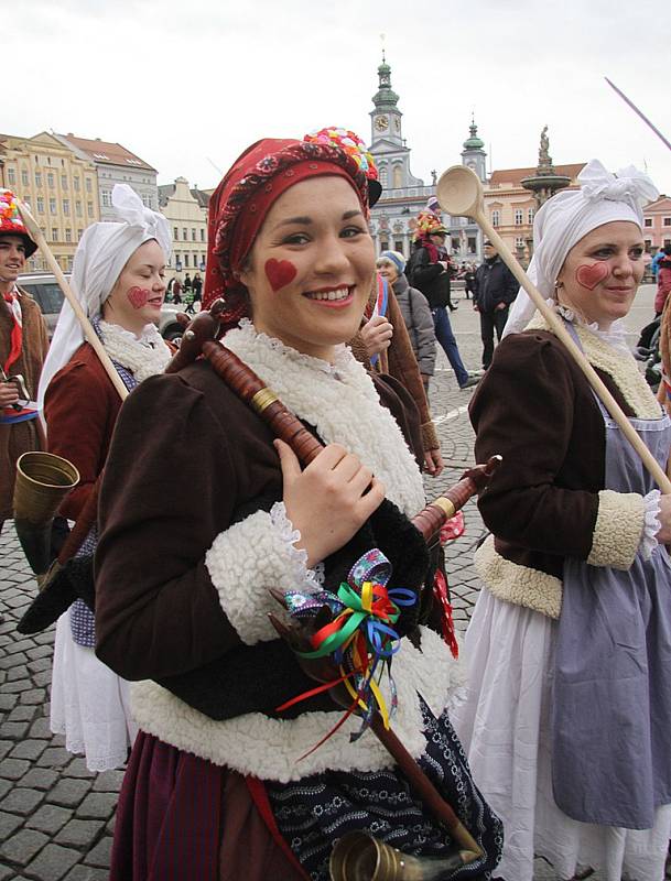 Masopustní koleda v Českých Budějovicích.