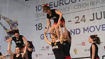 Mezinárodní gymnastické soutěže Eurogym začne v Českých Budějovicích přesně za 101 dní. Na snímku gymnastky Cheerleaders.