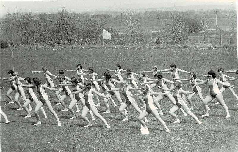 Spartakiáda v roce 1980.  Nácvik.