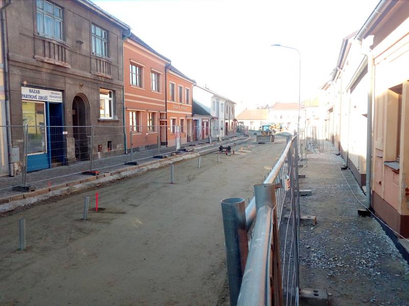 Rekonstrukce Trocnovské ulice a Žižkova náměstí v Trhových Svinech v roce 2021.