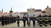 Slavnostní akt a položení věnců k pomníku T.G. Masaryka na českobudějovickém náměstí ke Dni vzniku samostatného československého státu.