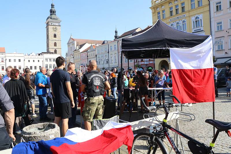 Daniel Landa na českobudějovickém náměstí.