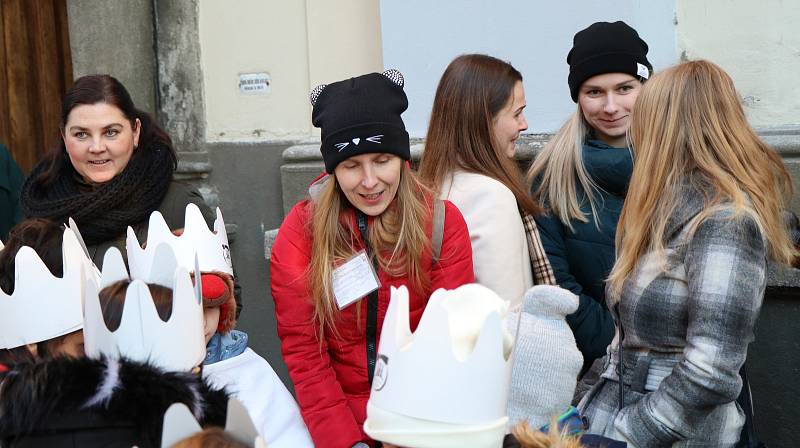 Tříkrálová sbírka v Českých Budějovicích.