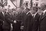 Davy lidí vítaly v roce 1937 na náměstí ve Vyšším Brodě Edvarda Beneše.