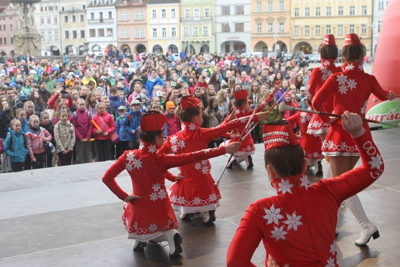 Mezinárodní gymnastické soutěže Eurogym začne v Českých Budějovicích přesně za 101 dní. Na snímku spolek Hlubocké princezny.