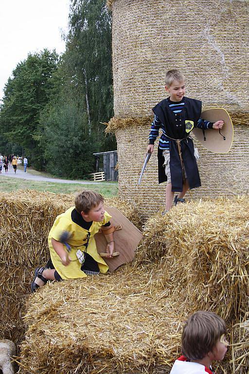 Vyzkoušet své rytířské dovednosti a poznat, jak se bojovalo ve středověku mohly v sobotu děti u Nového rybníka u Borovan. Uskutečnila se zde Bitva o Slamburk.