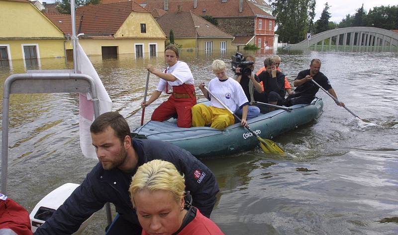 Z povodní v roce 2002 v Soběslavi.