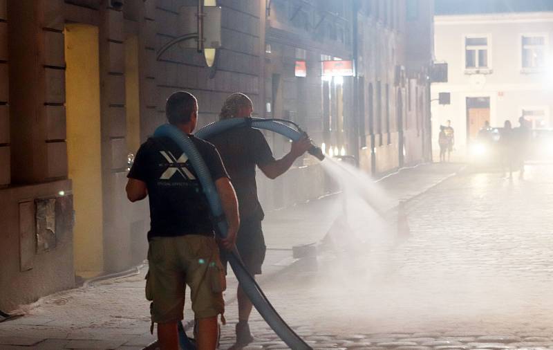 Natáčení reklamy na českobudějovickém náměstí