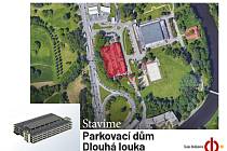 Projekt parkovacího domu u sportovní haly v Českých Budějovicích.