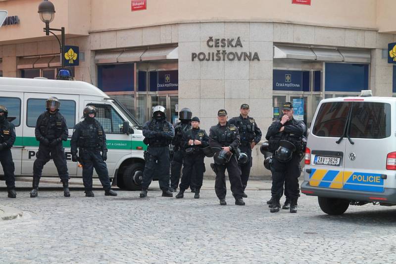 Protest na náměstí Přemysla Otakara II.