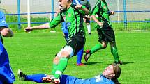 Třeboňský Procházka a příbramský Kalabiška. V divizním  utkání  Třeboň –Příbram B 0:0.