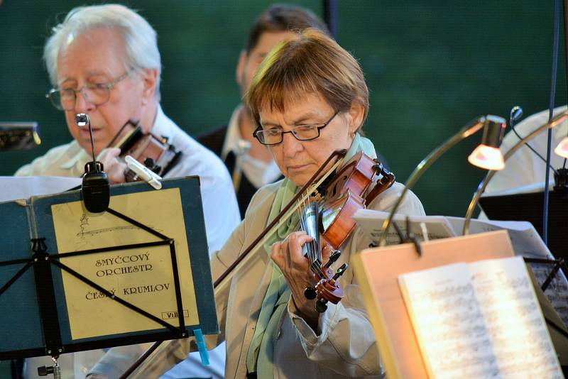 Koncert Smyčcového orchestru z Českého Krumlova se odehrál tři kilometry za Týnem nad Vltavou, na soutoku Vltavy a Lužnice.