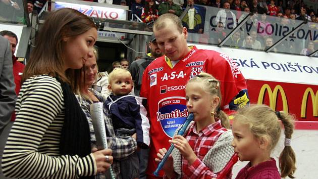 Utkání Tipsport hokejové extraligy mezi HC České Budějovice a Bílí Tygři Liberec. 