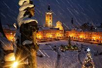 Středeční sněžení vykouzlilo v Budějovicích pravou zimní atmosféru.