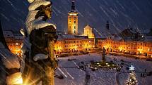 Středeční sněžení vykouzlilo v Budějovicích pravou zimní atmosféru.