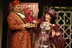 Komickou operu Don Pasquale uvede 2. prosince operní soubor Jihočeského divadla. Na snímku Eva Štruplopvá jako Norina a Pavel Klečka jako Don Pasquale.