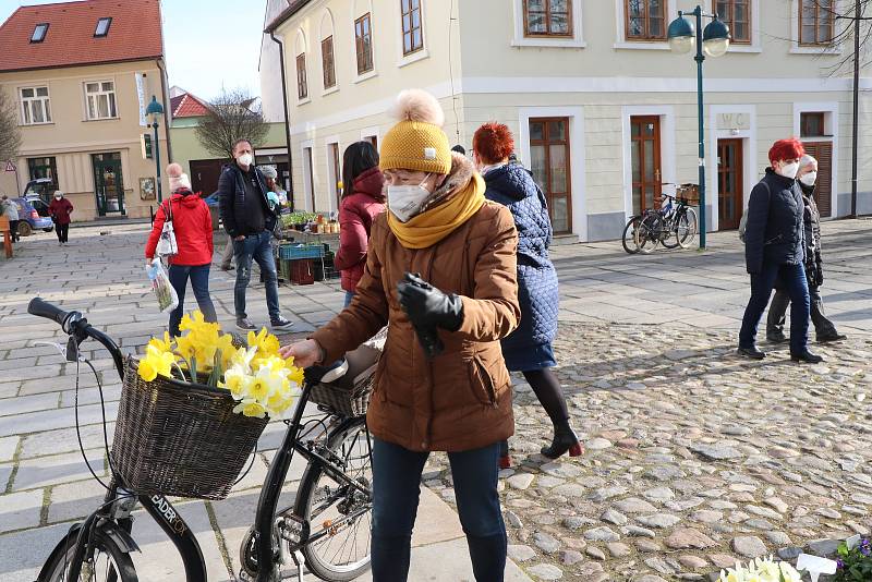 Farmářský trh na Piaristickém náměstí v Českých Budějovicích je opět otevřen.