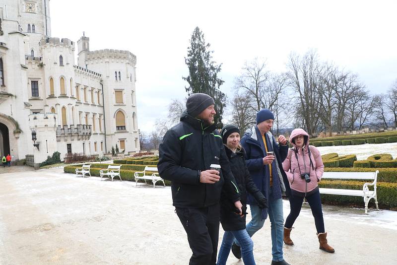 Zimní prohlídky zámku Hluboká nad Vltavou.