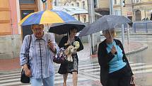 Deštivý a bouřlivý pátek v Českých Budějovicích