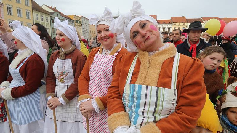 Masopust na českobudějovickém náměstí.