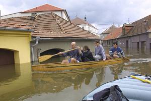 Z povodní v roce 2002 v Soběslavi.