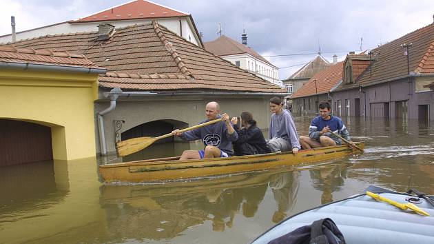 Z povodní v roce 2002 v Soběslavi.