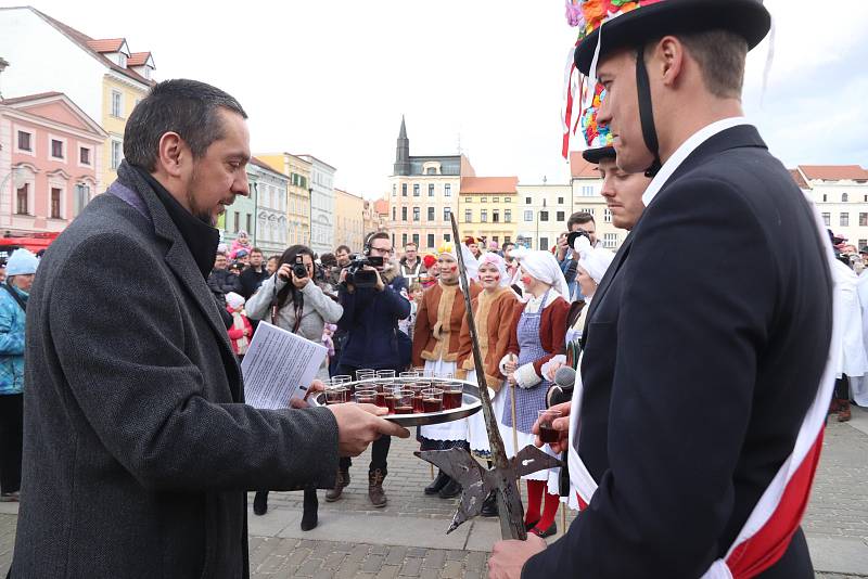 Konec masopustu v Českých Budějovicích.