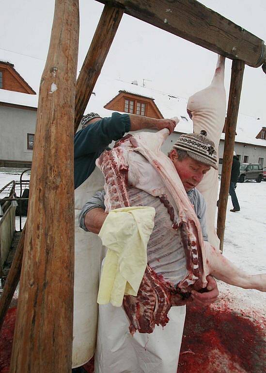 K předvánočnímu času patří zabijačky. Jedna taková se konala v Nových Dvorech u Haklových Dvorů na Českobudějovicku. 