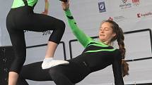 Mezinárodní gymnastické soutěže Eurogym začne v Českých Budějovicích přesně za 101 dní. Na snímku gymnastky ze ZŠ Tučapy.