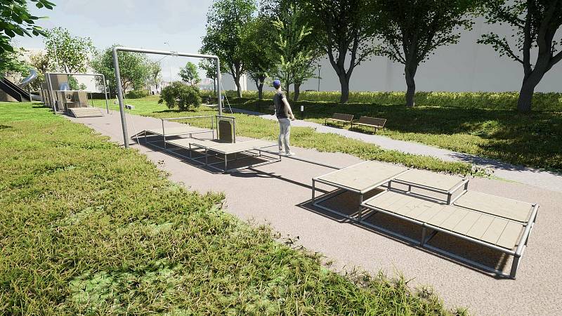 Posezení u vody, nová cyklostezka, lavičky i dětské hřiště. Ještě letos by si Budějčáci  mohli užít „nového“ parku Dukelská.