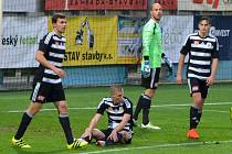 Smutek fotbalistů Dynama po prvním gólu Sparty, která v Mol Cupu nakonec vyhrála v Č. Budějovicích 2:1.
