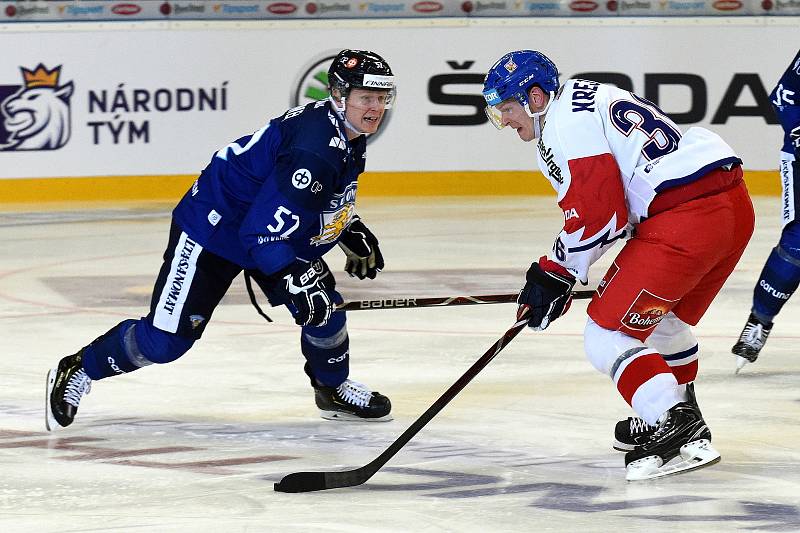 Úvodní zápas Carlson Hockey Games v brněnské DRFG aréně mezi Českou republikou v bílém a Finskem