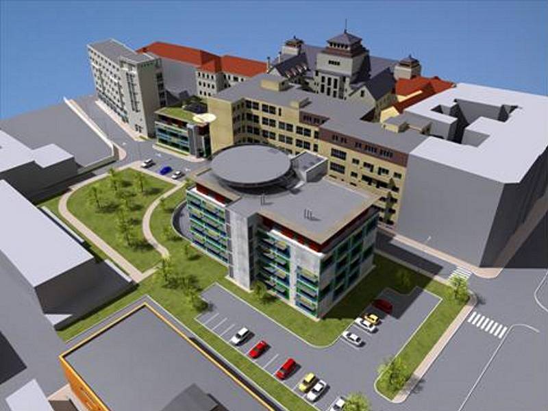 Ukázka vizualizace jednotlivých částí nemocnice po modernizaci.