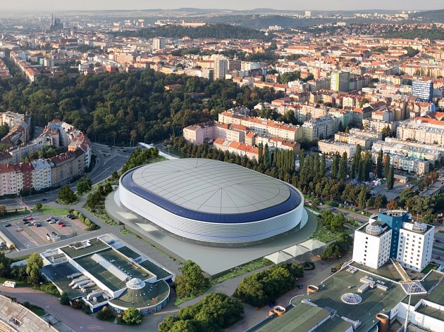 Vizualizace plánovaného nového hokejového stadionu za Lužánkami.