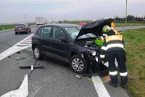 Nehoda dvou aut u Pohořelic.