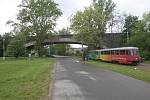 Železniční viadukt v brněnských Obřanech z roku 1953.