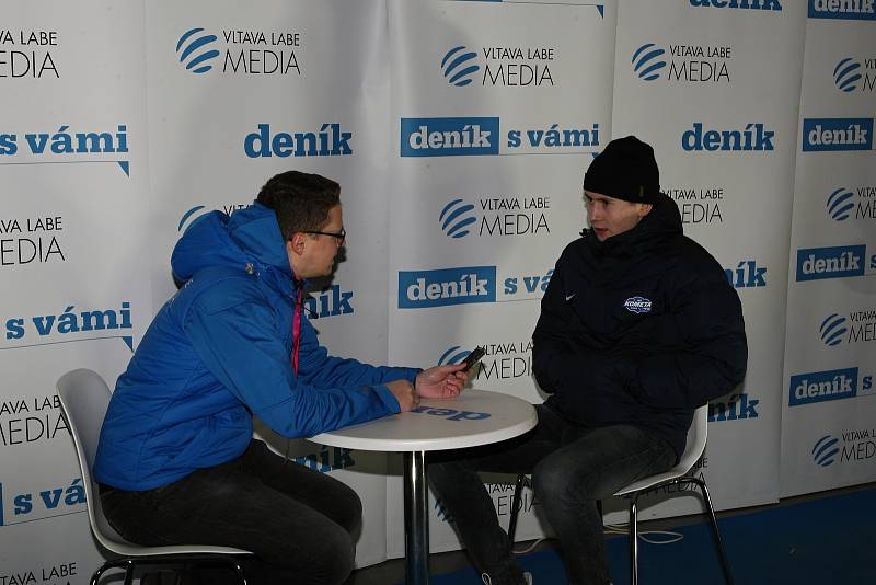 Rozhovor s útočníkem Komety Martinem Nečasem v zóně Deníku na Olympijském parku v Brně.